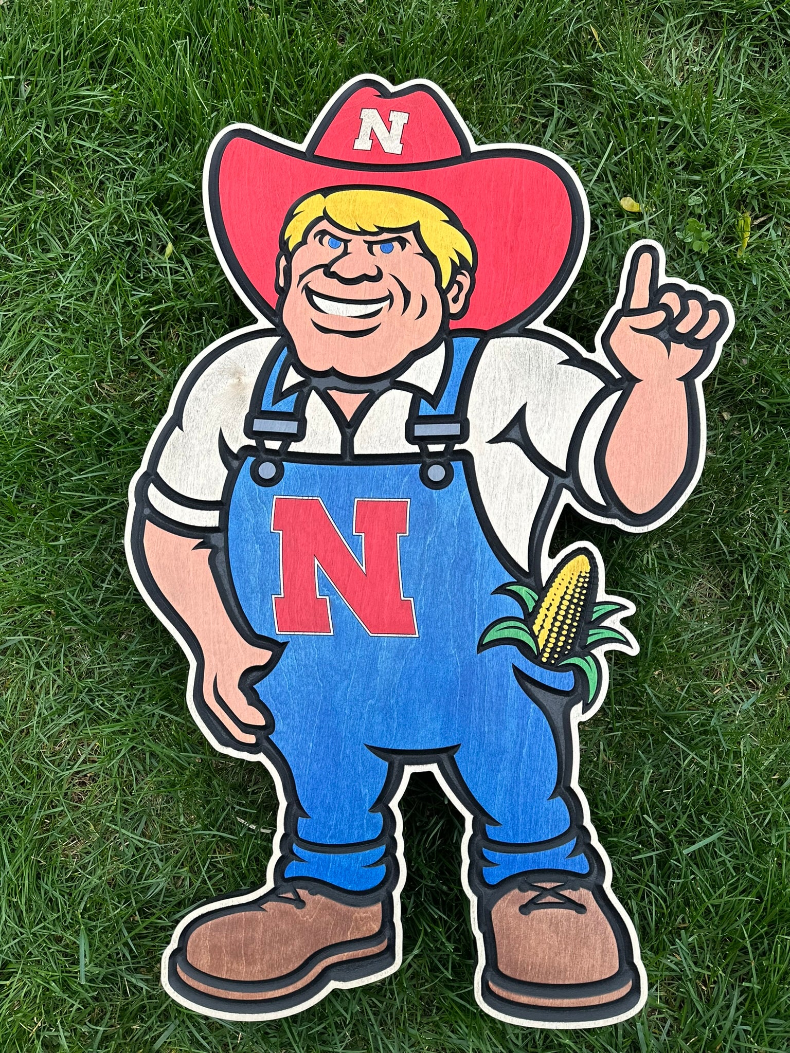 Nebraska Cornhusker Herbie Husker Wood Sign
