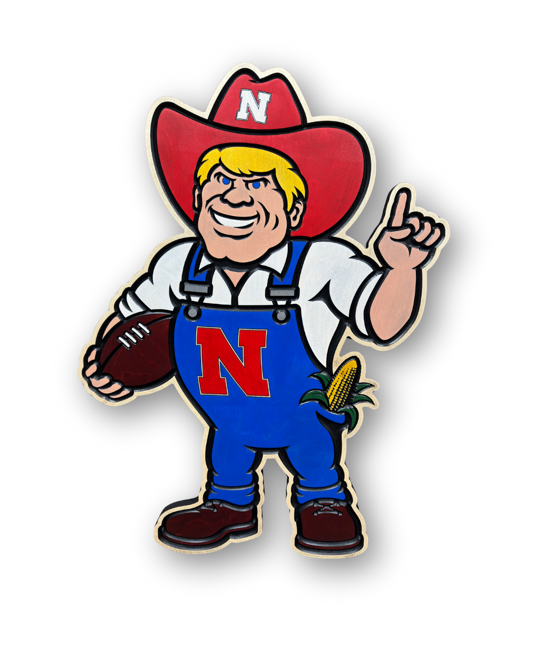 Nebraska Cornhuskers Herbie Huskers Wood Sign