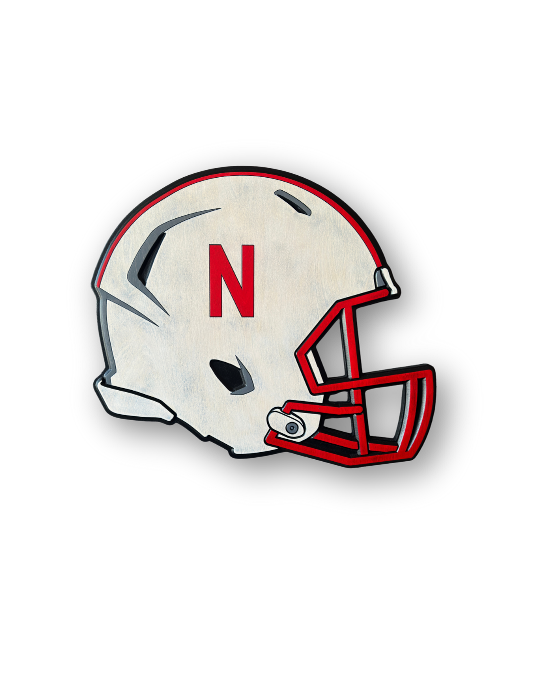 Nebraska Cornhuskers Helmet Wood Sign
